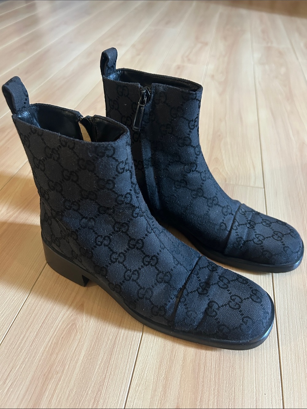 Gucci GG Black Monogram Boots